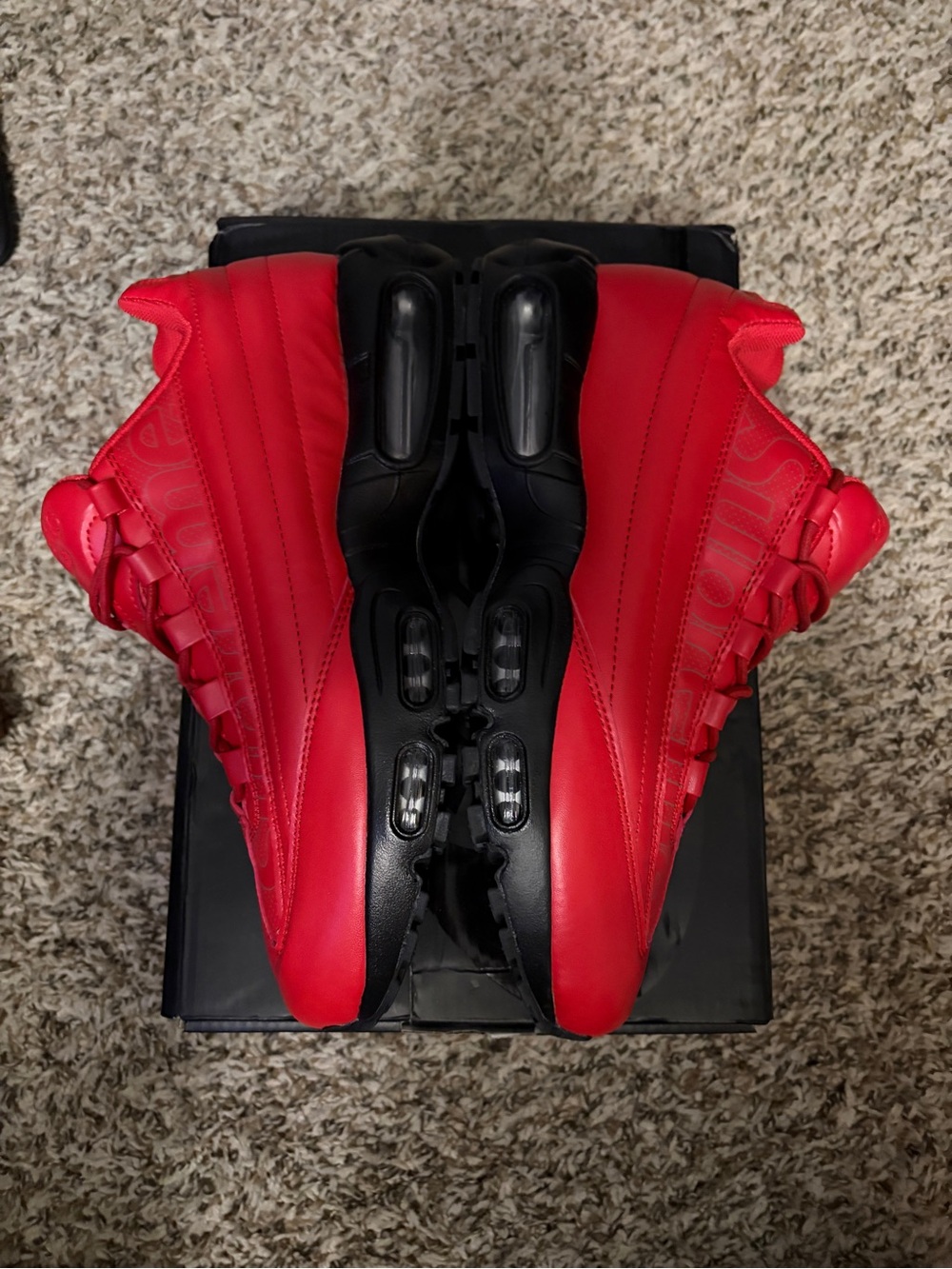 Size - 9.5 Nike Air Max 95 Lux Supreme Red Men's Sneakers